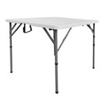 34” Square Folding Table Height Adjustable Foldable Table with Easy-Carry Handle Folding Table