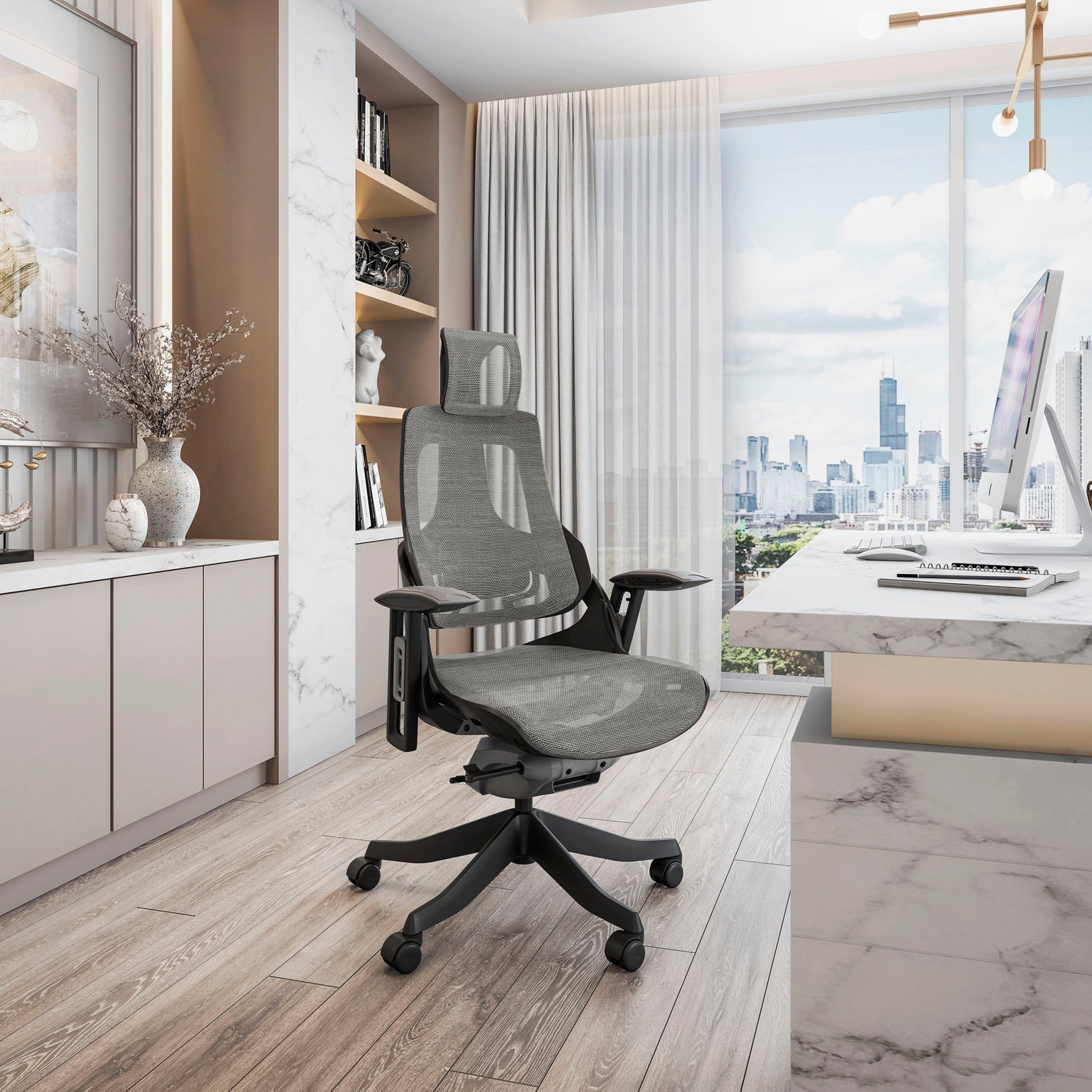 LUX Ergonomic Executive Chair Grey Office Chair
