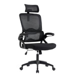 Ergonomic Mesh Office Chair, Breathable Black Office Chair for Home Office or Study with Adjustable Height & Tilt and Flip-up Armrests