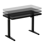 Electronic Glass Desk With Adjustable Height Storage Speaker Wireless charging & USB Black Standing Desk