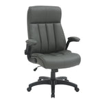 Ergonomic Faux Leather Office Chair – Ultra-Padded Executive Desk Chair with Flip-Up Armrests Height Adjustable Tilt