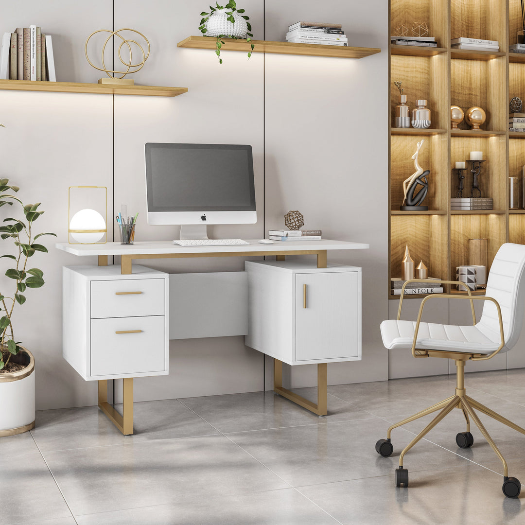 Modern Office Desk with Storage Workstation