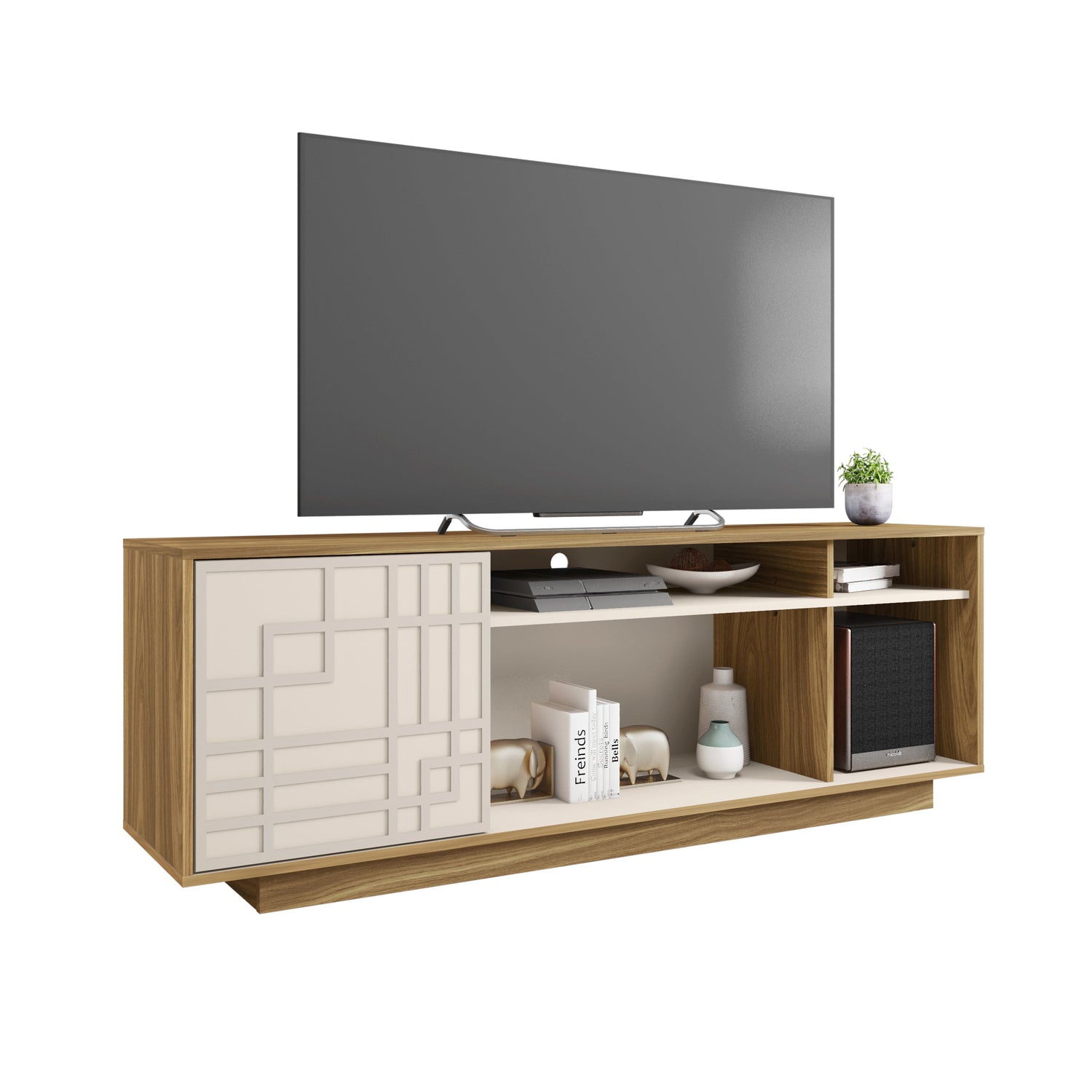 Contemporary TV Stand for TV’s Up to 70” Oak TV Stands