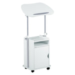 Sit-to-Stand Rolling Adjustable Laptop Cart With Storage
