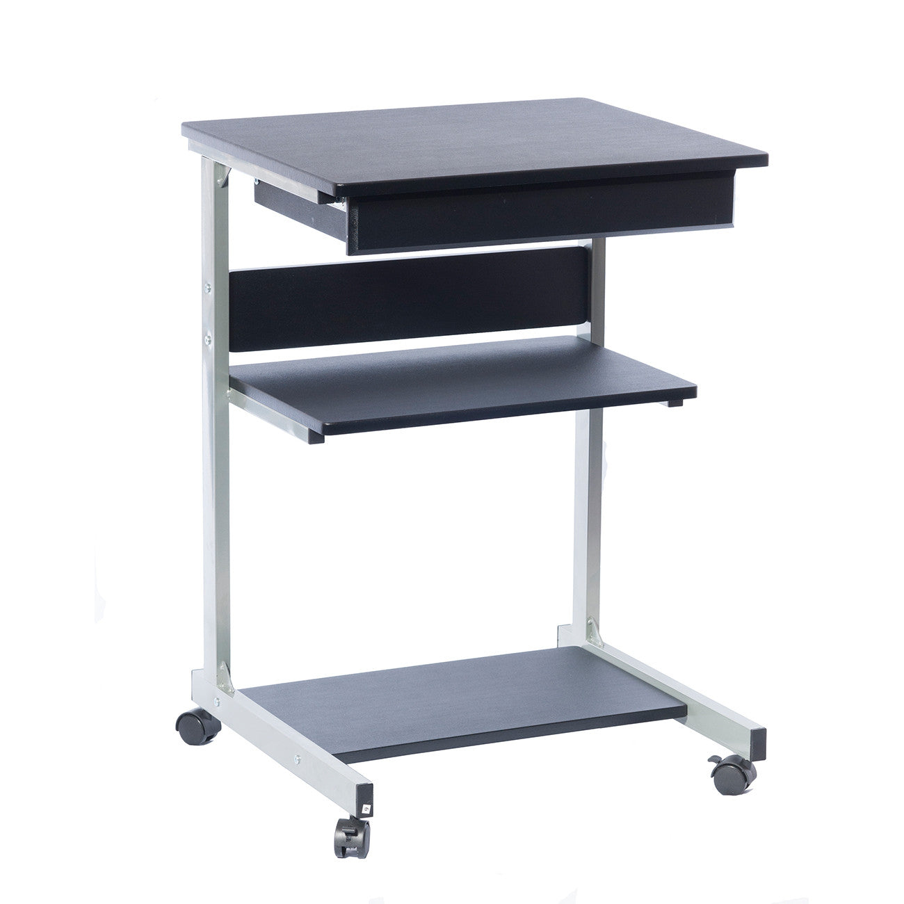 Rolling Laptop Cart with Storage Graphite Laptop Cart