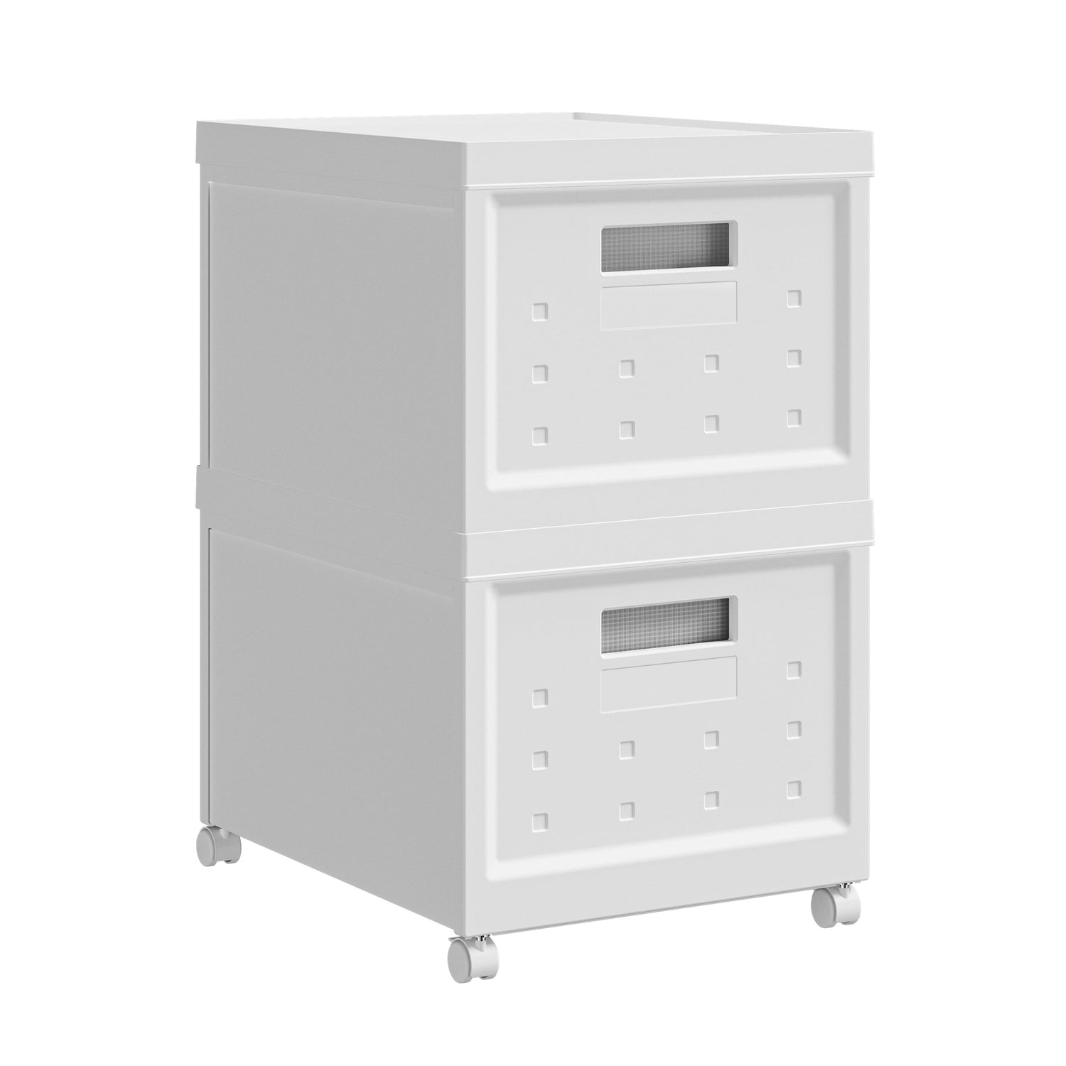 Collapsible & Stackable Plastic File Boxes with Wheels and Lids Set of 2 Includes 10 Plastic Hanging Files Portable