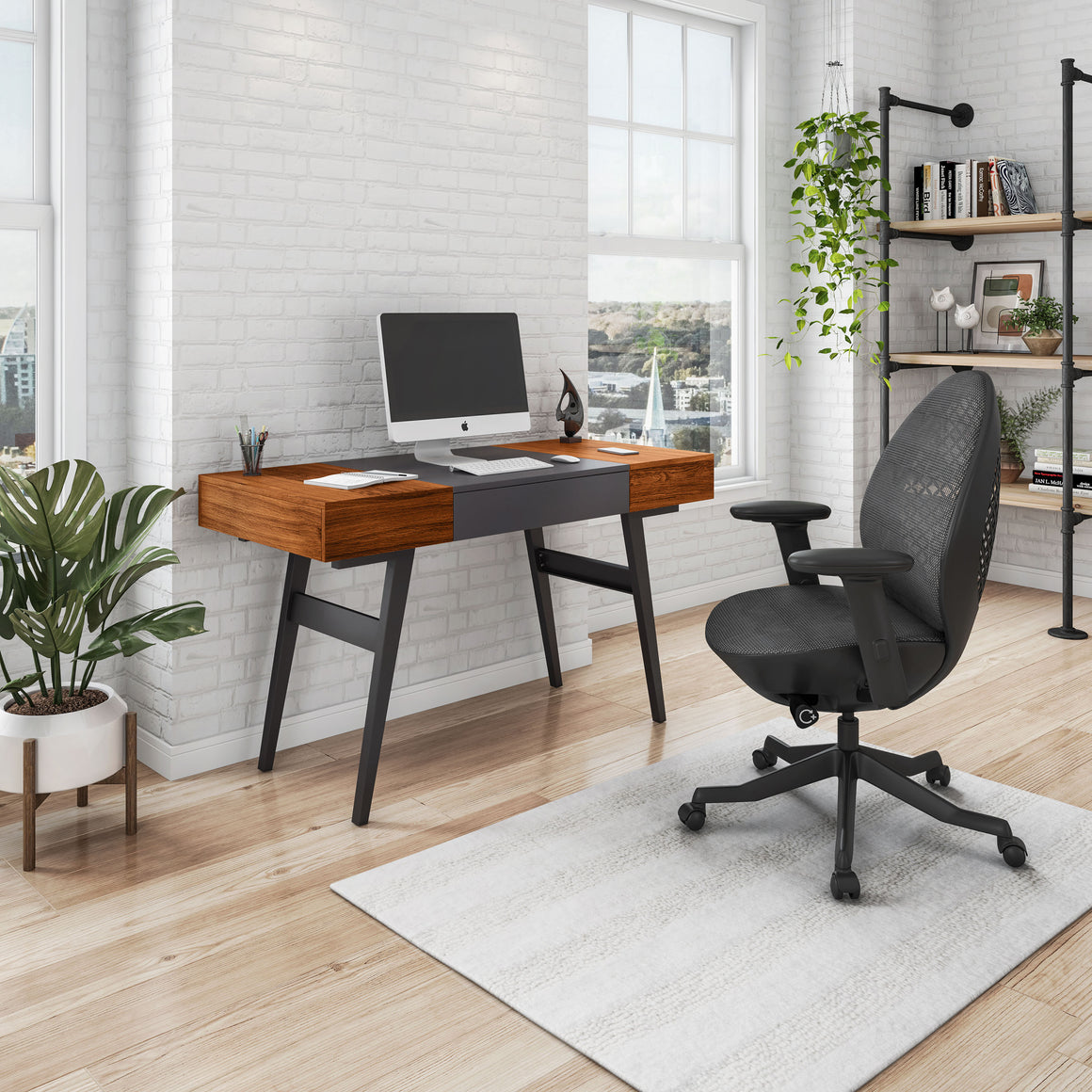 Expandable Modern Desk with Storage