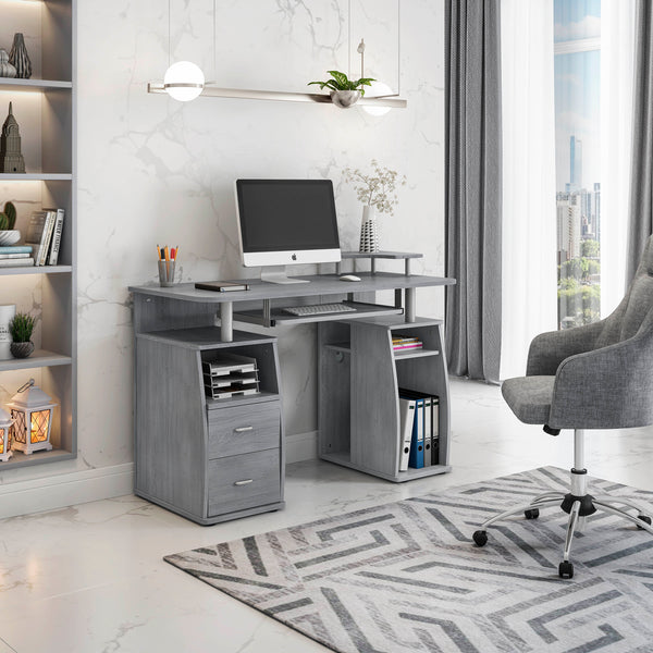 Techni Mobili Complete Workstation Computer Desk with Storage, Espresso