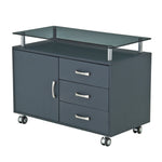 Rolling Storage Cabinet With Frosted Glass Top Graphite Rolling Storage Cabinet