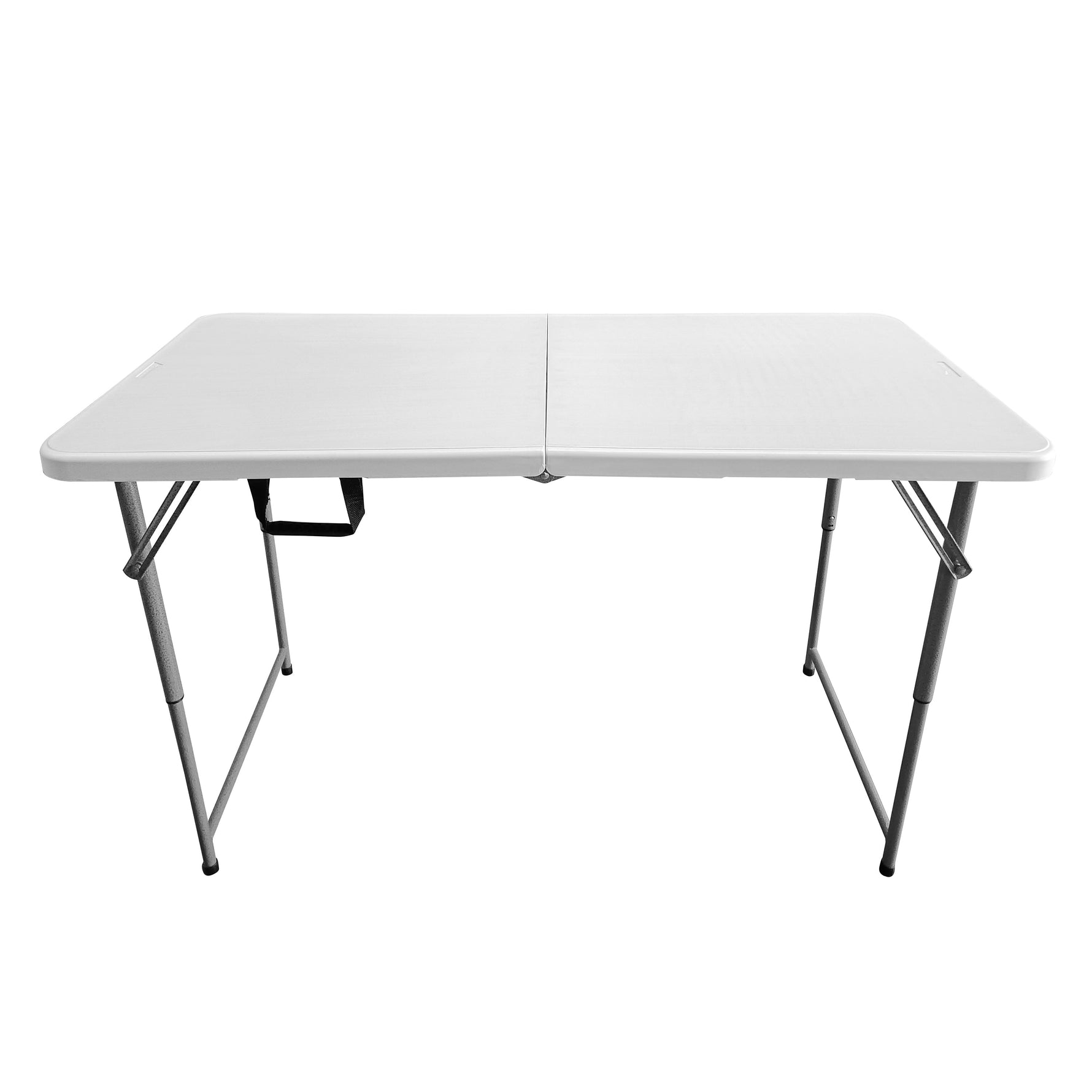 4 FT Granite White Adjustable Height Folding Table with Easy-Carry Handle Folding Table