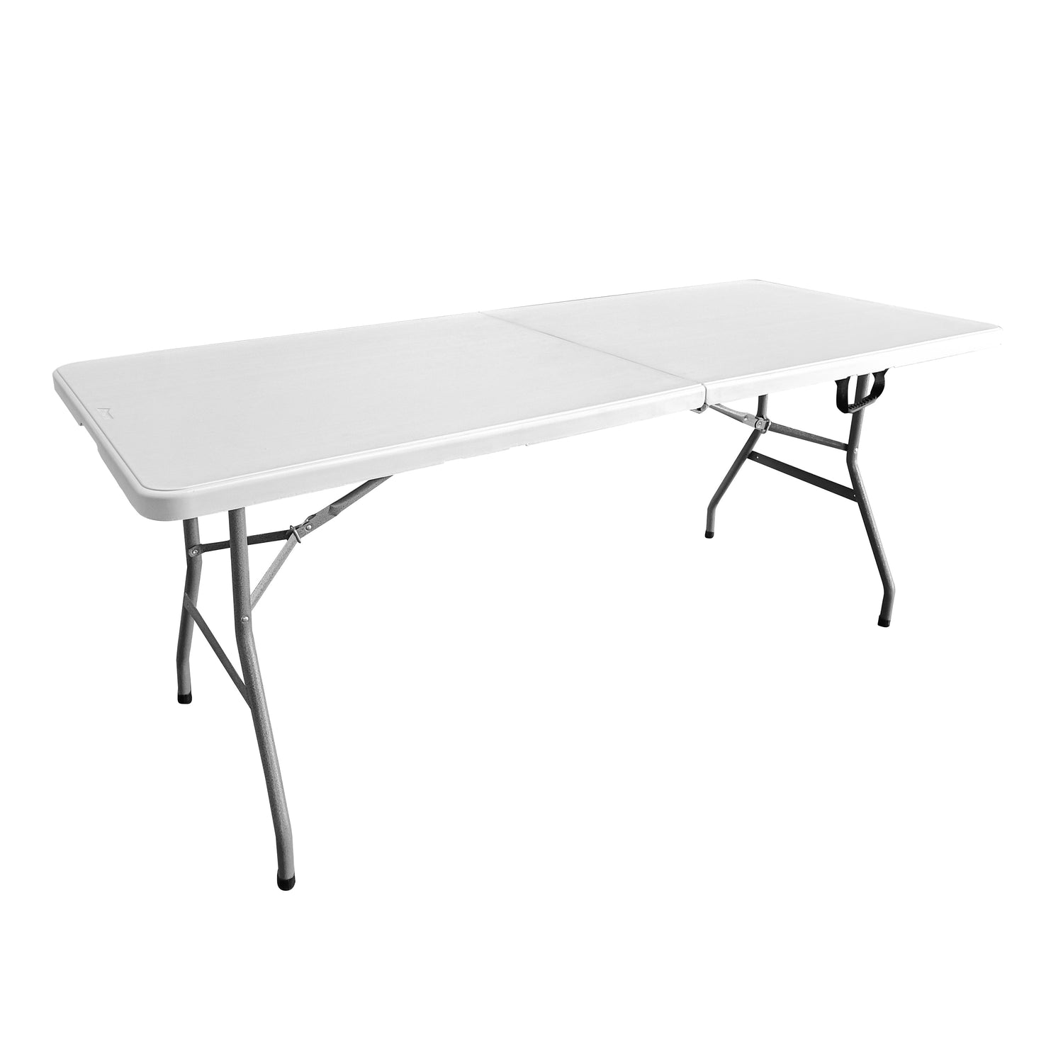 6 FT Granite White Folding Table with Easy-Carry Handle Folding Table