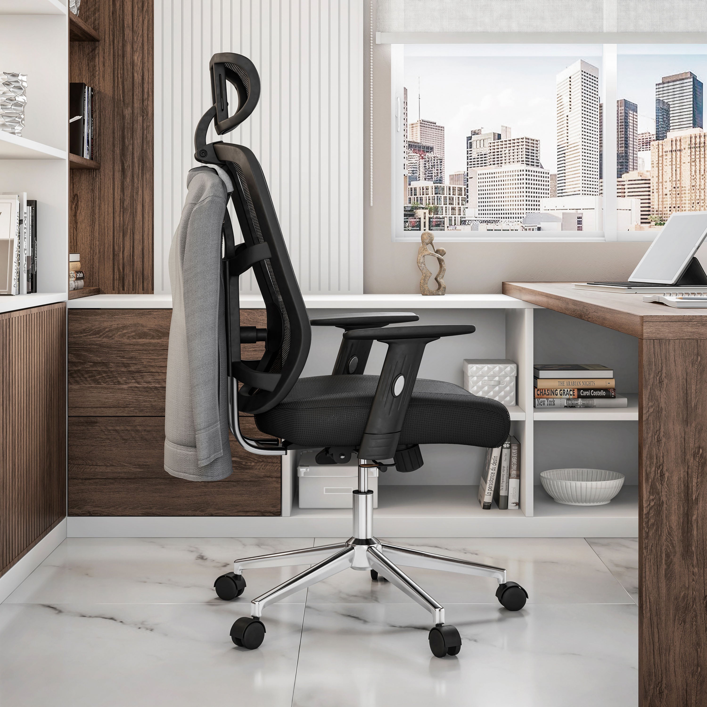 Techni Mobili  Executive Mesh Office Chair with Headrest and