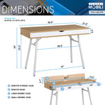 Modern Multi Storage Computer Desk with Storage Pine Workstation