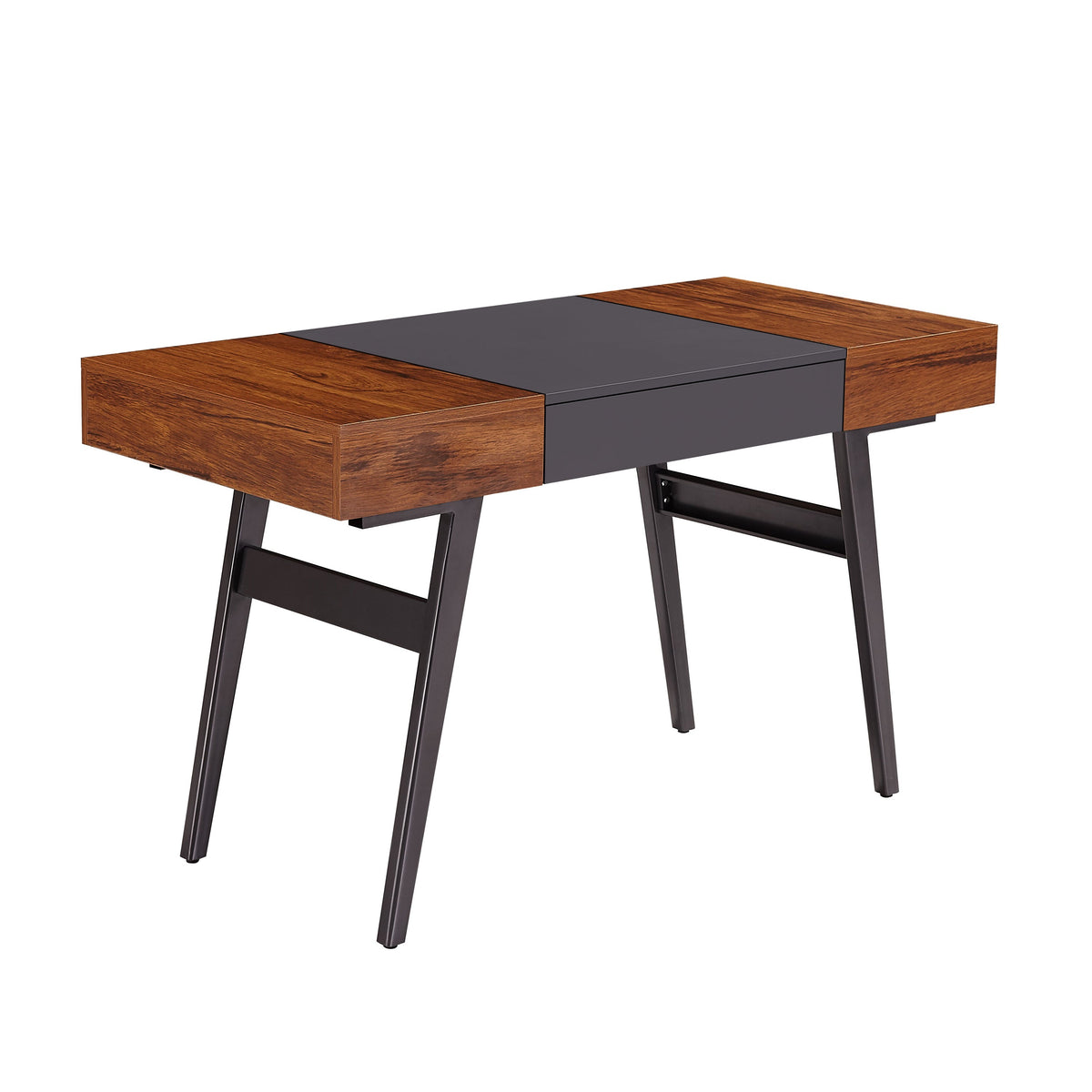 Expandable Modern Desk with Storage Mahogany Writing Desk