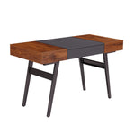 Expandable Modern Desk with Storage Mahogany Writing Desk
