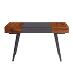 Expandable Modern Desk with Storage Mahogany Writing Desk