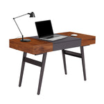 Expandable Modern Desk with Storage Mahogany Writing Desk