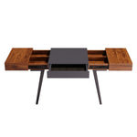 Expandable Modern Desk with Storage Mahogany Writing Desk