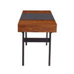Expandable Modern Desk with Storage Mahogany Writing Desk