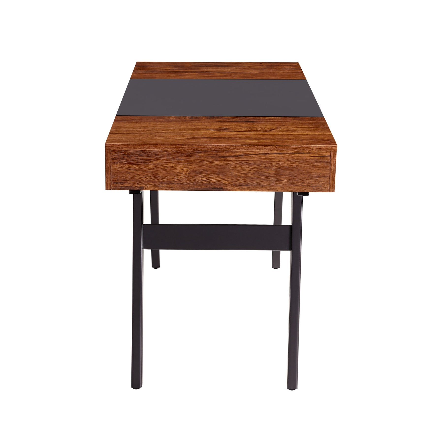 Expandable Modern Desk with Storage Mahogany Writing Desk