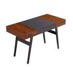 Expandable Modern Desk with Storage Mahogany Writing Desk