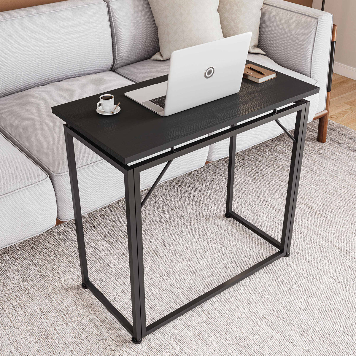 31.5” Folding Desk for Small Spaces No Assembly Required Folding Desk