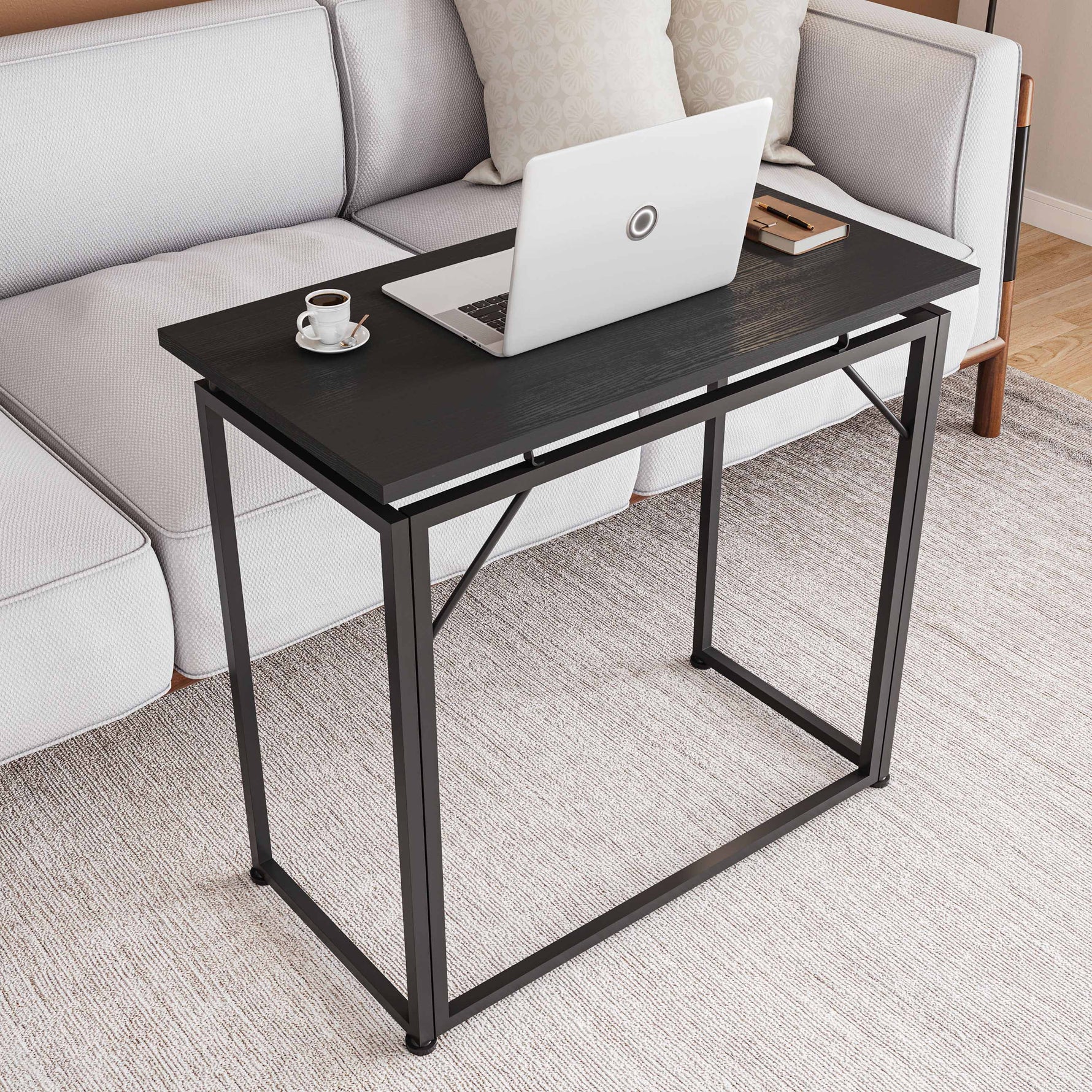 31.5” Folding Desk for Small Spaces No Assembly Required Folding Desk
