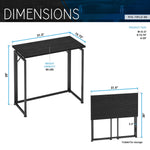 31.5” Folding Desk for Small Spaces No Assembly Required Folding Desk