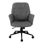 Modern Upholstered Tufted Office Chair with Arms Grey Office Chair