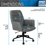 Modern Upholstered Tufted Office Chair with Arms Grey Office Chair