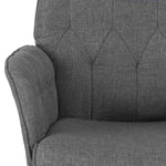 Modern Upholstered Tufted Office Chair with Arms Grey Office Chair