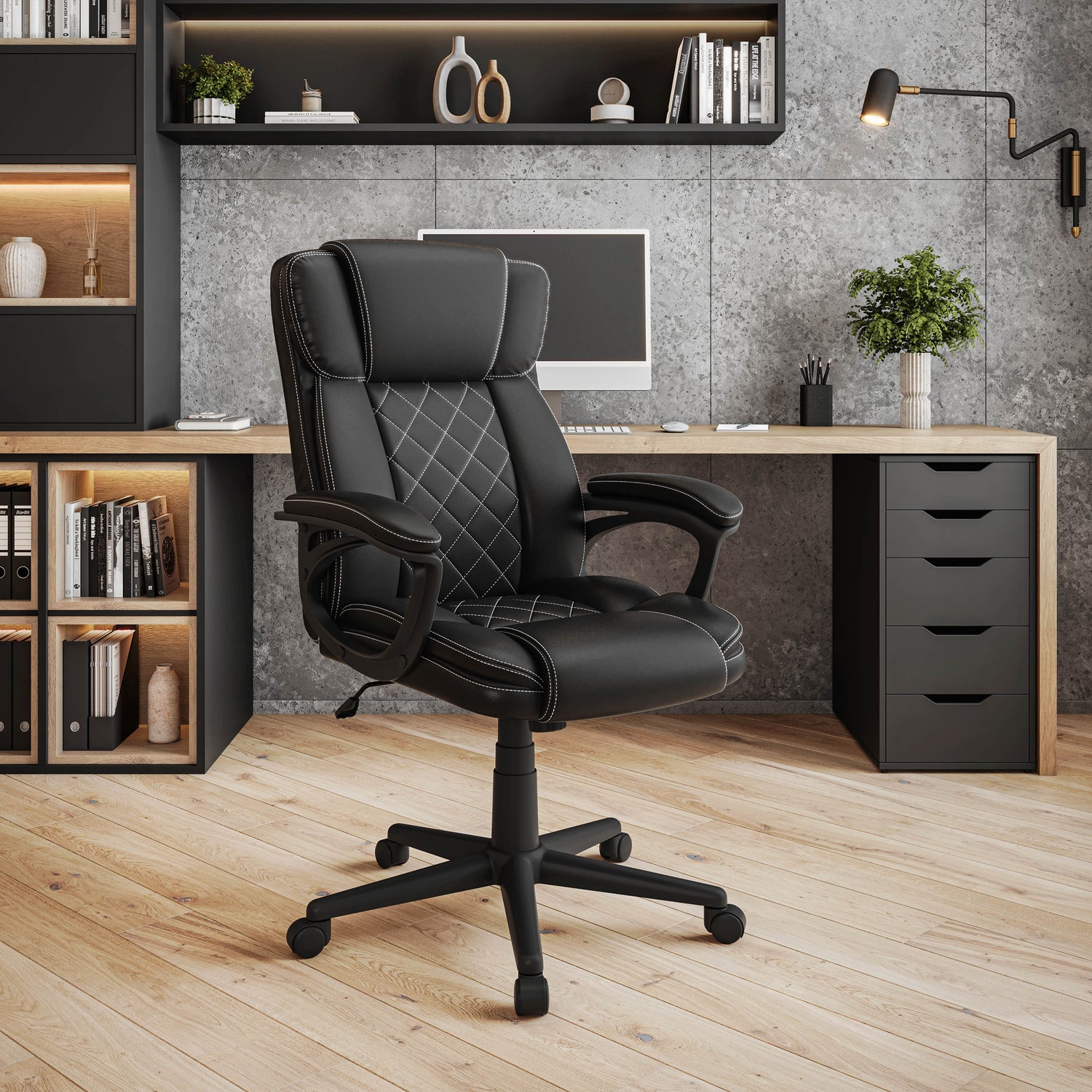 Executive Office Chair High Back Faux Leather