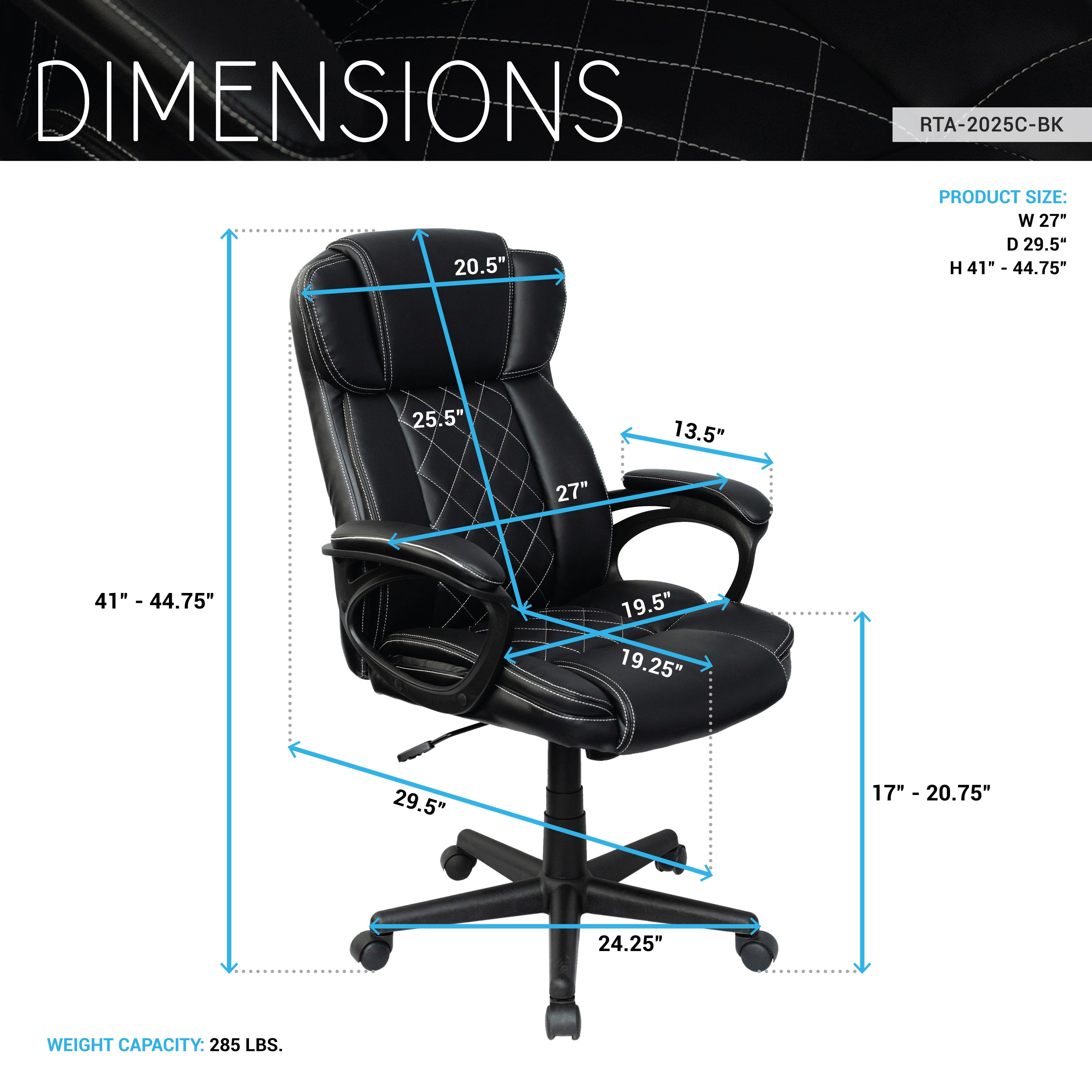 Executive Office Chair High Back Faux Leather – Techni Mobili