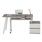 Rotating Multi-Positional Modern Desk Grey Workstation