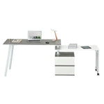 Rotating Multi-Positional Modern Desk Grey Workstation