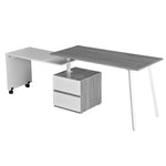 Rotating Multi-Positional Modern Desk Grey Workstation
