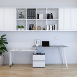 Rotating Multi-Positional Modern Desk Grey Workstation