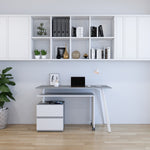 Rotating Multi-Positional Modern Desk Grey Workstation