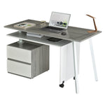 Rotating Multi-Positional Modern Desk Grey Workstation