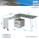 Rotating Multi-Positional Modern Desk Grey Workstation