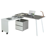 Rotating Multi-Positional Modern Desk Grey Workstation