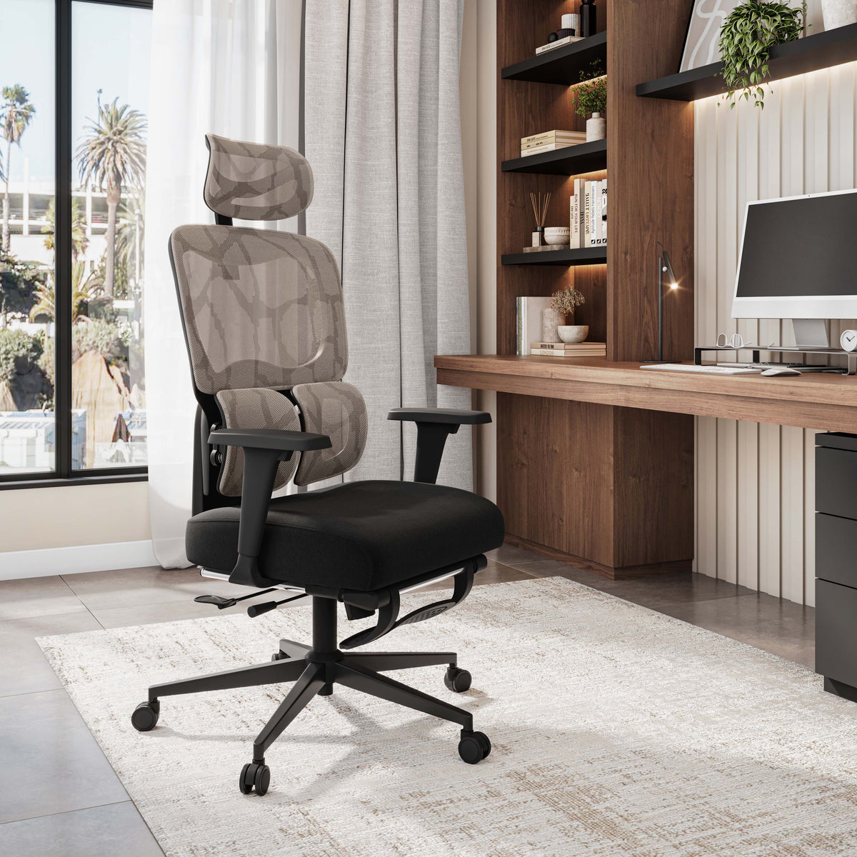 Ultra Ergonomic Mesh Office Chair with 9 Adjustable Points, Dual-Pad Lumbar Support, 120° Recline & Footrest, 3D Armrests, Adjustable Headrest