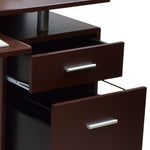 Stylish Computer Desk with Storage Chocolate Workstation