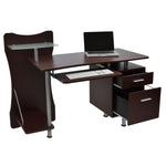 Stylish Computer Desk with Storage Chocolate Workstation