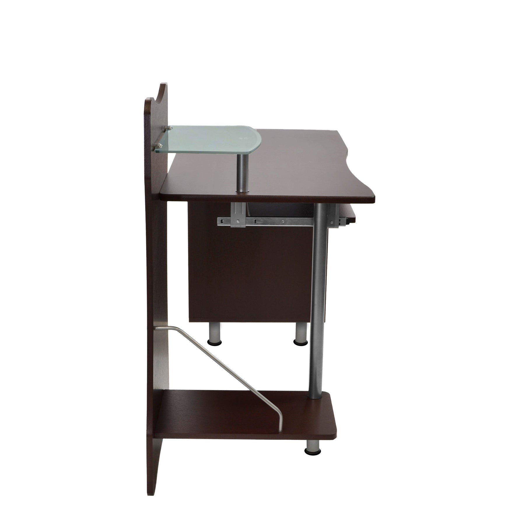 Stylish Computer Desk with Storage Chocolate Workstation