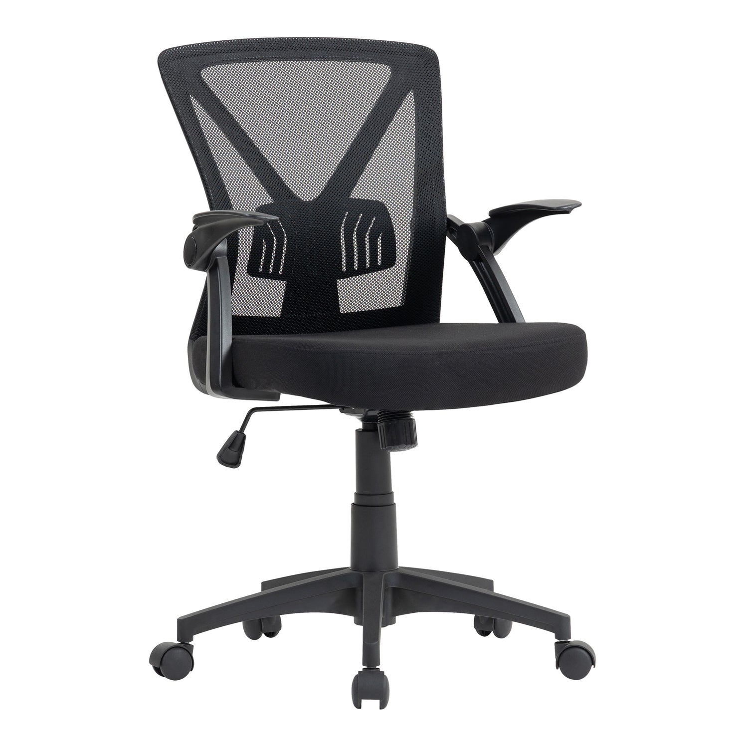 Ergonomic Mesh Office Chair, Breathable Black Task Chair for Home Office or Study with Adjustable Height & Tilt, Affordable Desk Chair with Lumbar Support, Swivel Base & Armrests