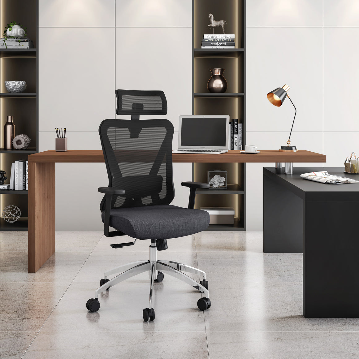 Truly Ergonomic Mesh Office Chair with Headrest & Lumbar Support