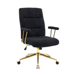 Elegant Textured Boucle Office Chair Black Office Chair
