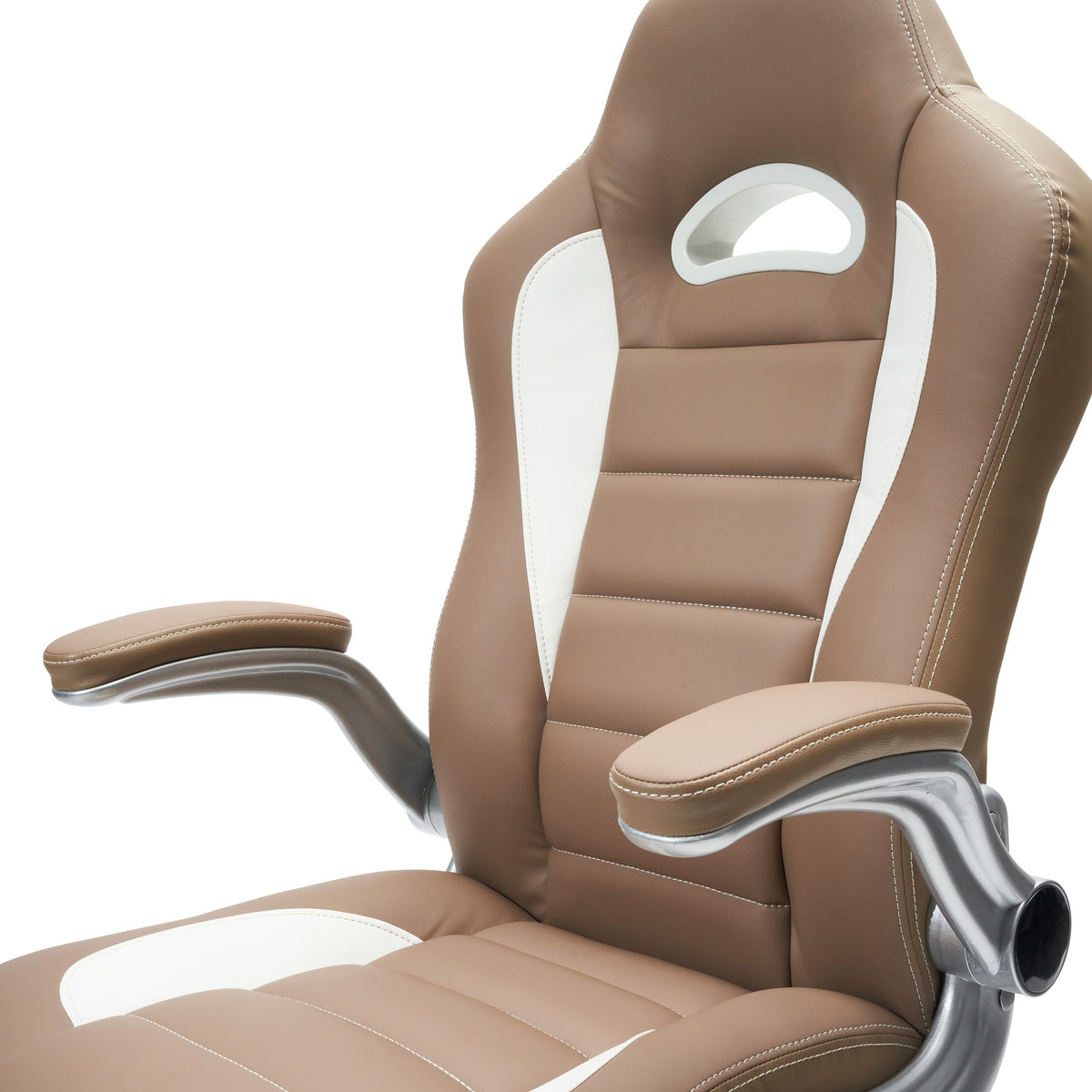 High Back Executive Sport Race Office Chair with Flip-Up Arms Camel Office Chair