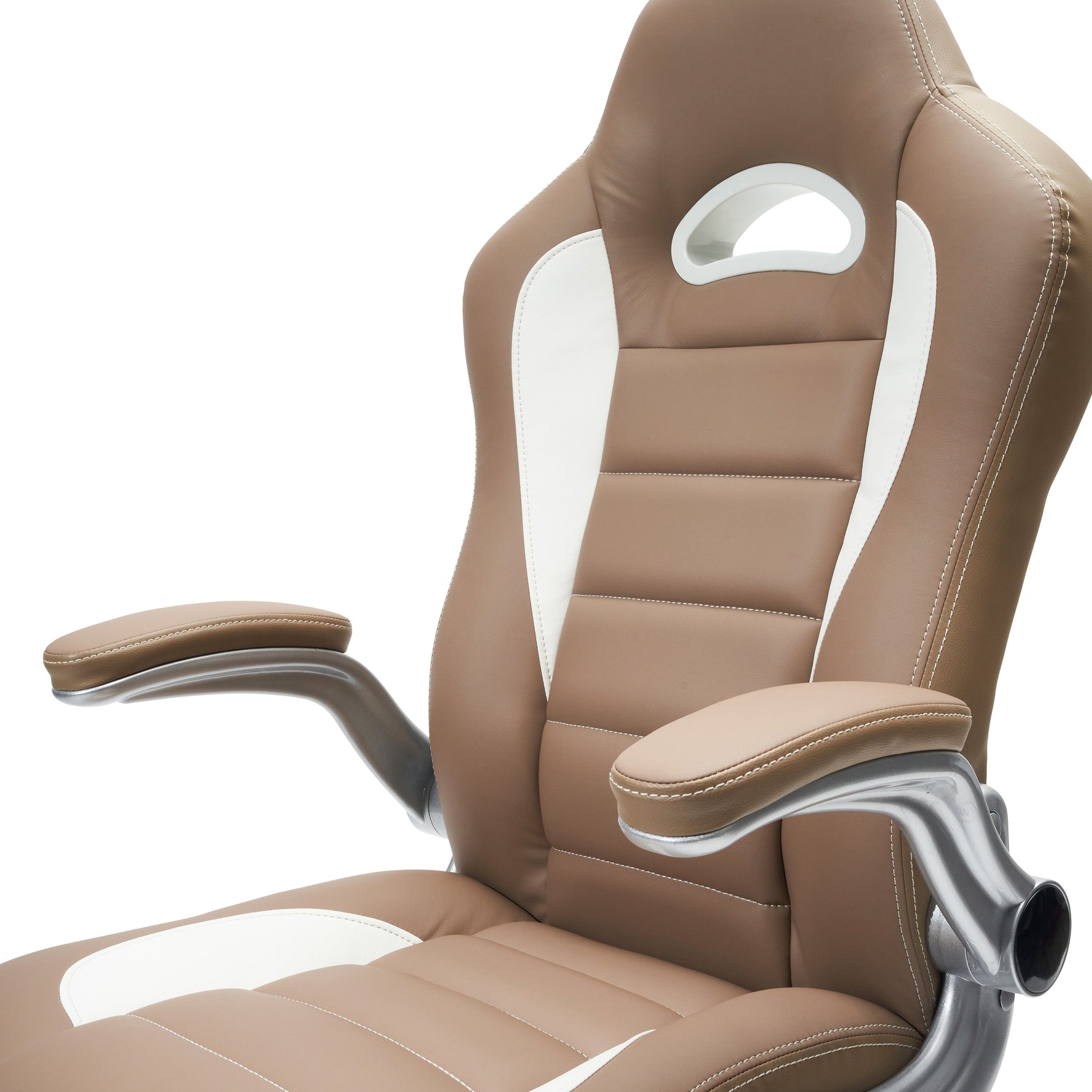 High Back Executive Sport Race Office Chair with Flip-Up Arms Camel Office Chair